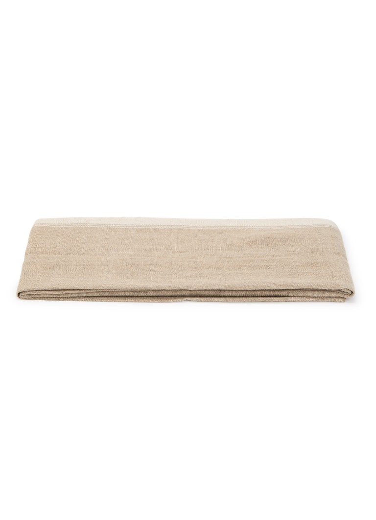 Haomy Havana tafelloper in linnenblend 48 x 160 cm Wit - Deal