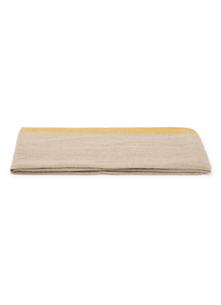 Haomy Havana tafelloper in linnenblend 48 x 160 cm Geel - Deal