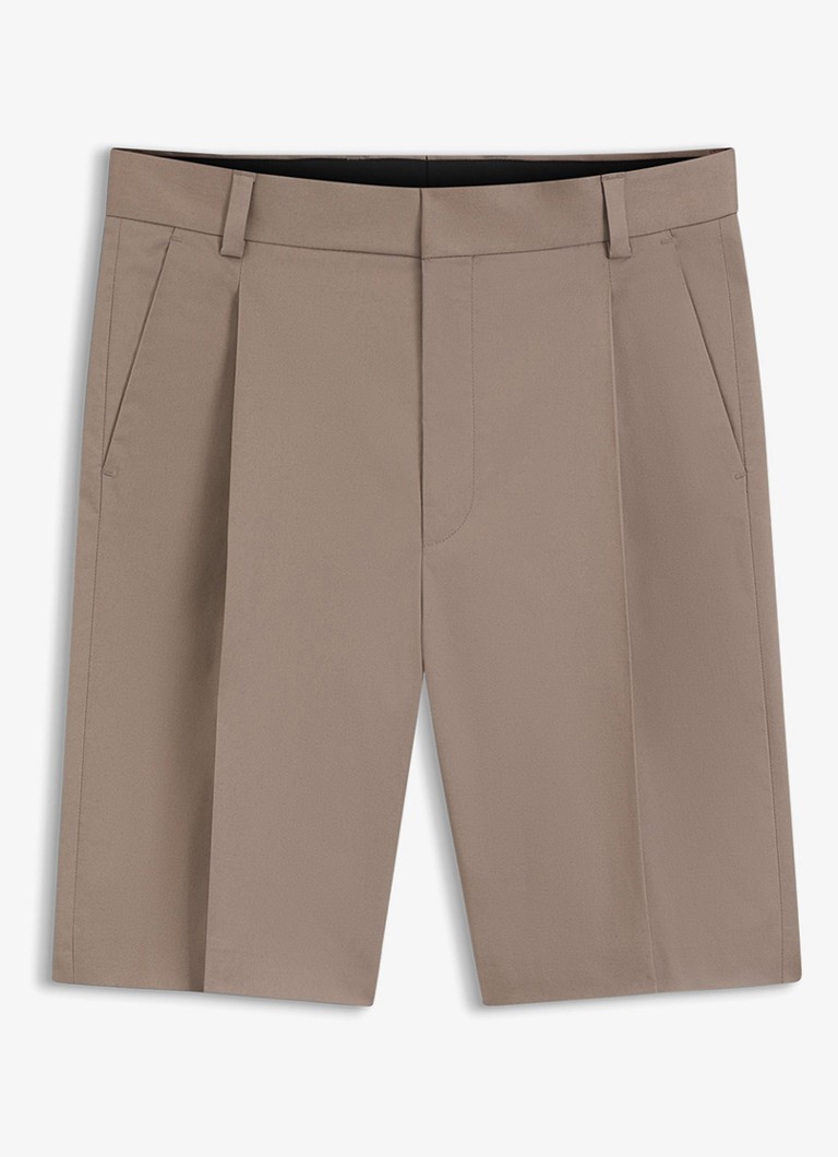 HUGO Heren Loose fit korte broek met plooien in de kleur Lichtbruin