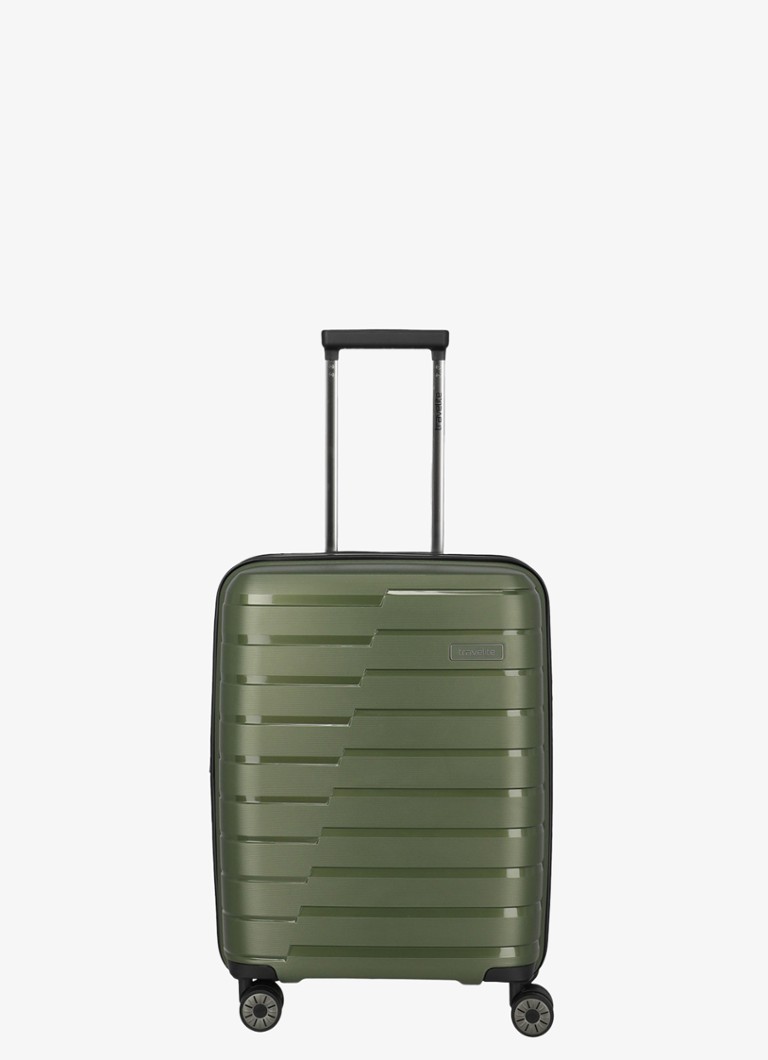 Travelite koffer Air Base S vergrootbare spinner 55 cm Legergroen - Deal