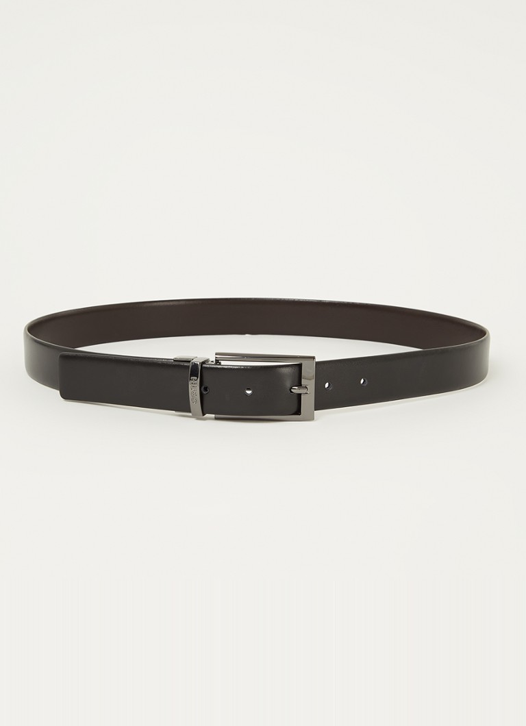 HUGO Heren Elvio reversible riem van leer in de kleur Zwart