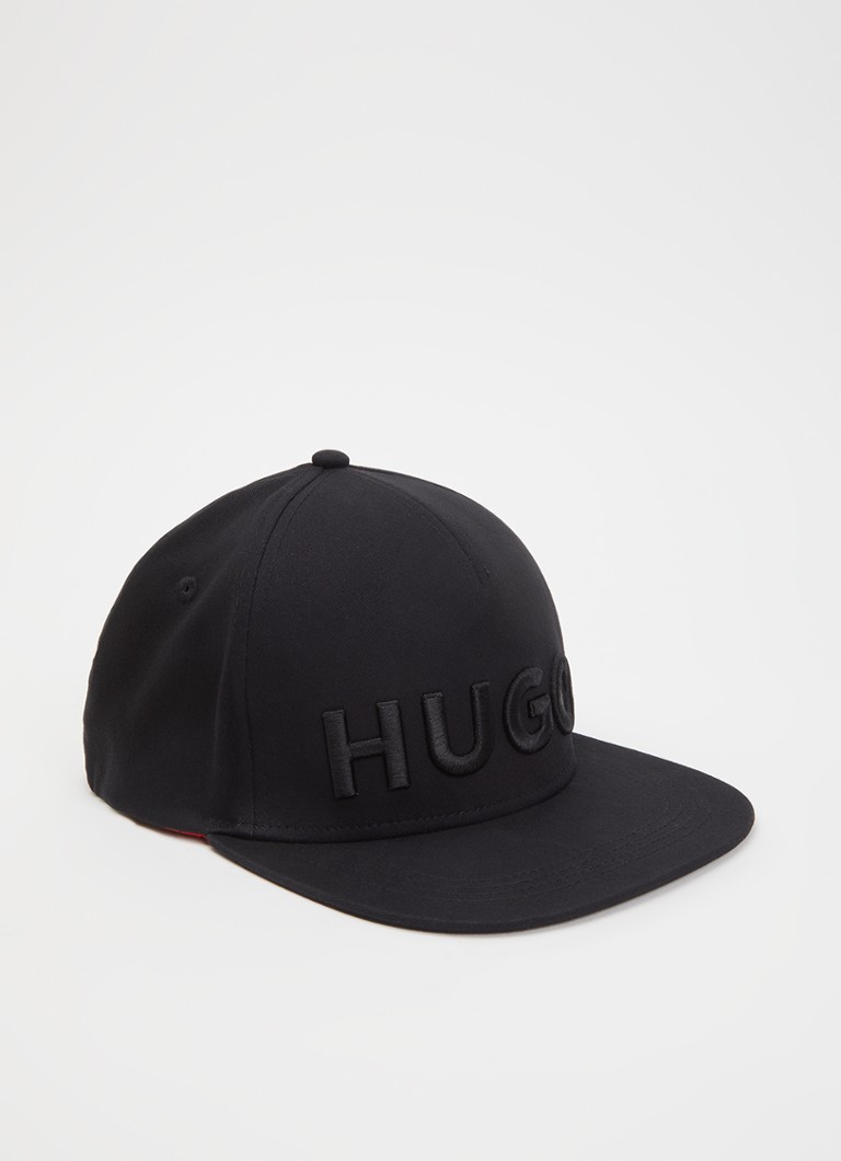 HUGO Heren Jago pet met logoborduring in de kleur Zwart