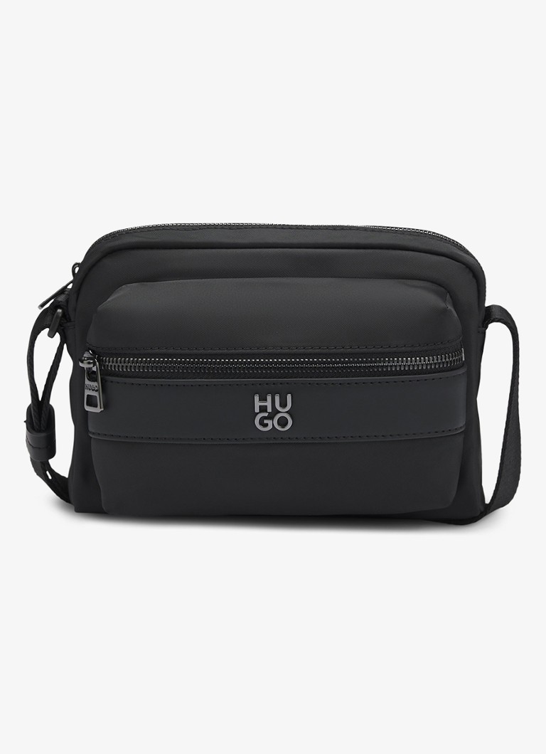 HUGO Heren Crossbodytas met verstelbare schouderriem en logo in de kleur Zwart