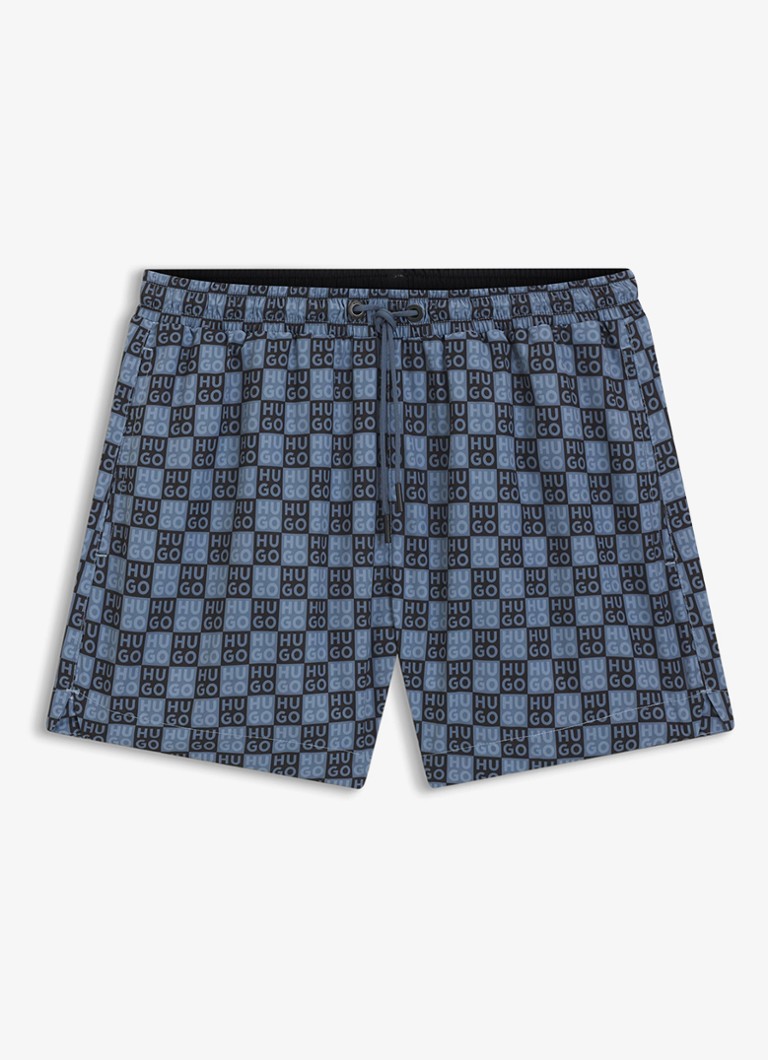 HUGO Heren Zwemshorts met logo in de kleur Dark Blue-401 / Blauw