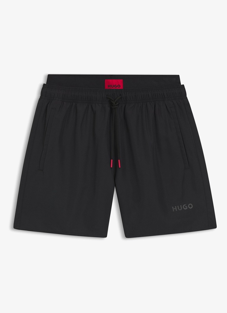 HUGO Heren Zwemshort met logo in de kleur Zwart