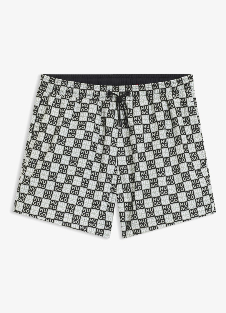 HUGO Heren Zwemshorts met logo in de kleur Dark Green-306 / Groen