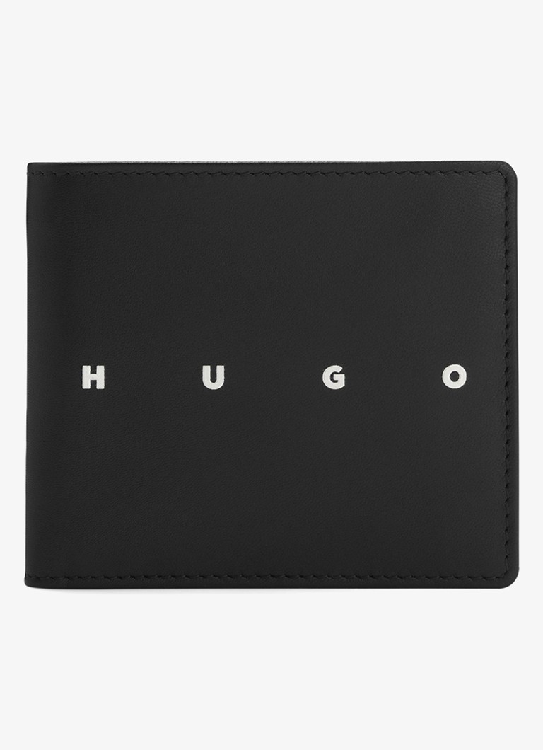 HUGO Heren Portemonnee van geitenleer in de kleur Zwart