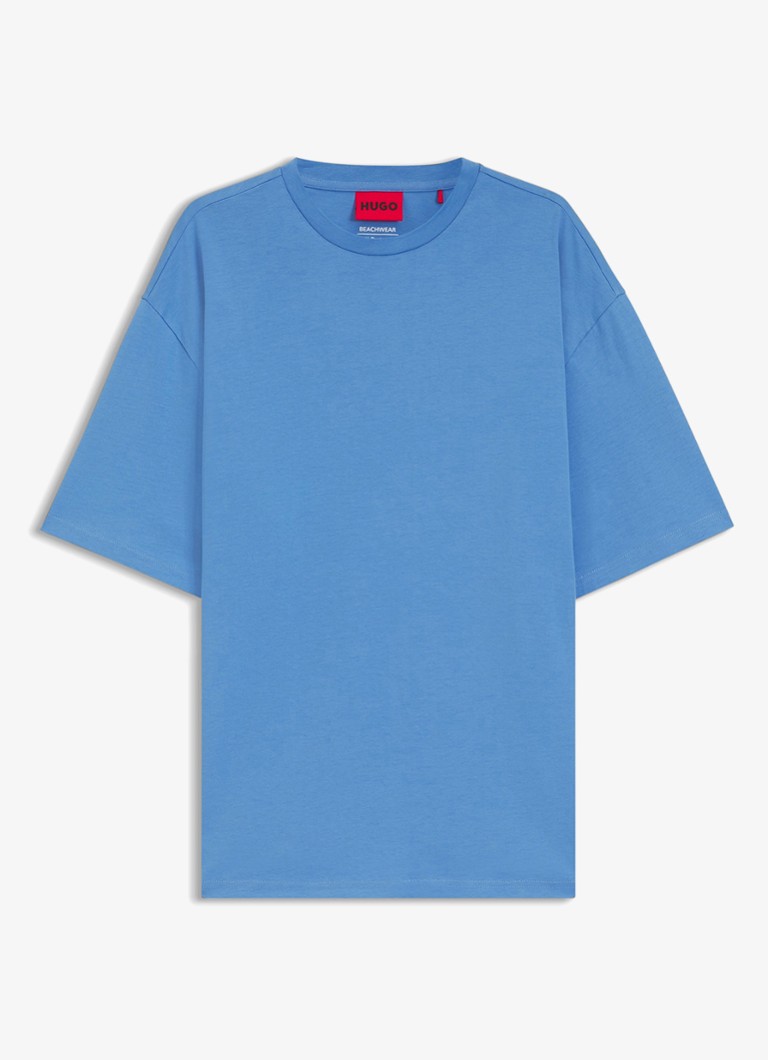 HUGO Heren Oversized T-shirt met ronde hals in de kleur Blauw