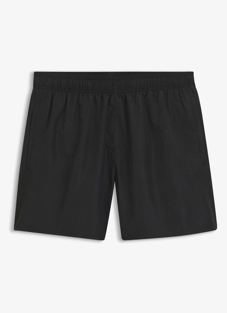 HUGO Heren Zwemshorts met logoprint in de kleur Zwart
