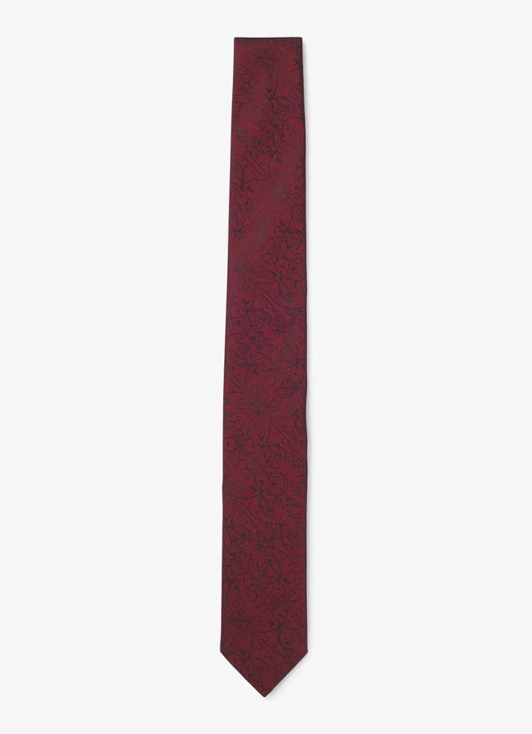 HUGO Heren Stropdas in zijdeblend in de kleur Dark Pink-654 / Roze