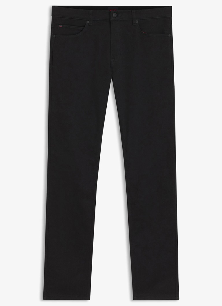 HUGO Heren 708 slim fit jeans met gekleurde wassing in de kleur Zwart