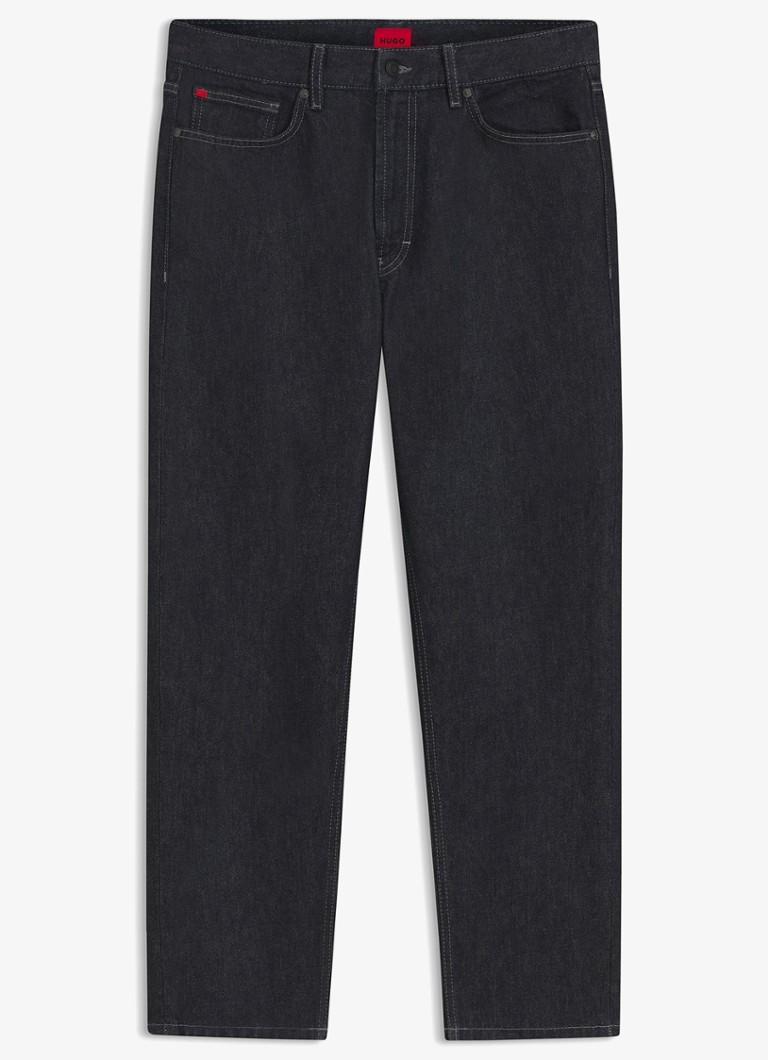 HUGO Heren Relaxed fit jeans met steekzakken in de kleur Donkerblauw