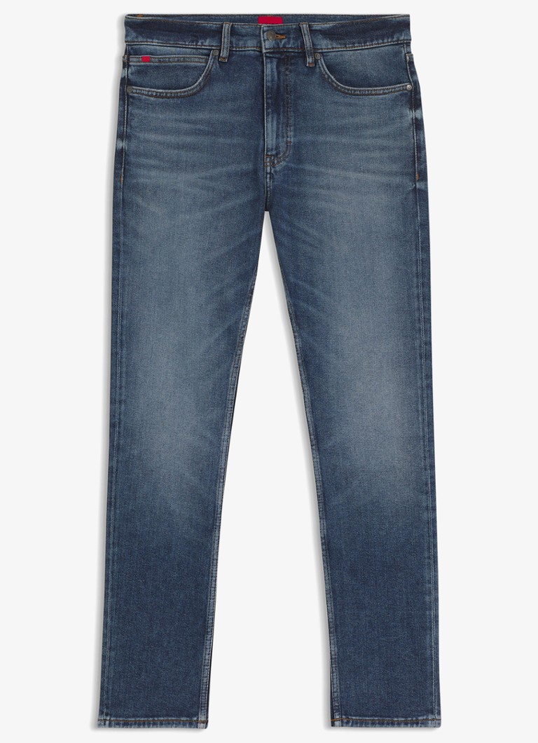 HUGO Heren Slim fit jeans met steekzakken in de kleur Middenblauw