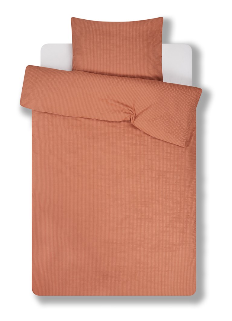Crisp Sheets CRISP dekbedovertrekset van katoen - inclusief kussenslopen Oranjebruin - Deal