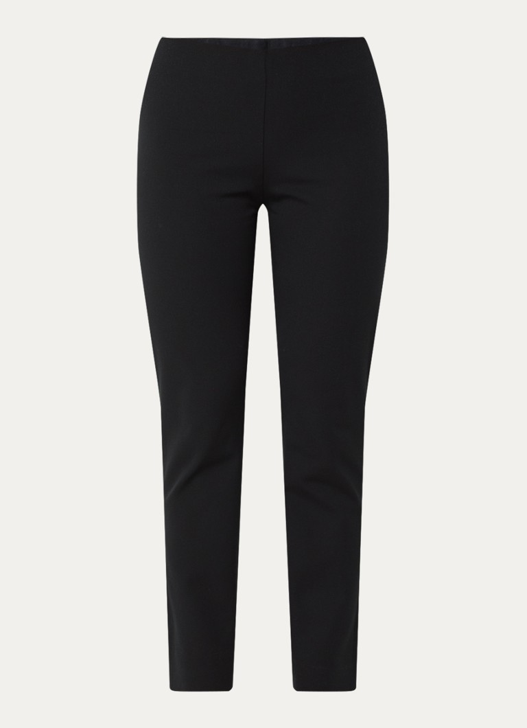Ralph Lauren Dames Skinny fit broek in katoenblend met stretch in de kleur Black / Zwart