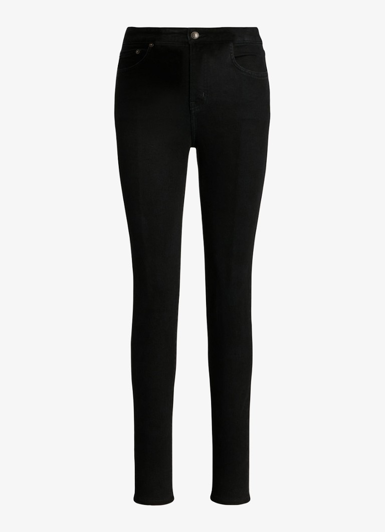 Ralph Lauren Dames High waist cropped skinny jeans met gekleurde wassing in de kleur Zwart