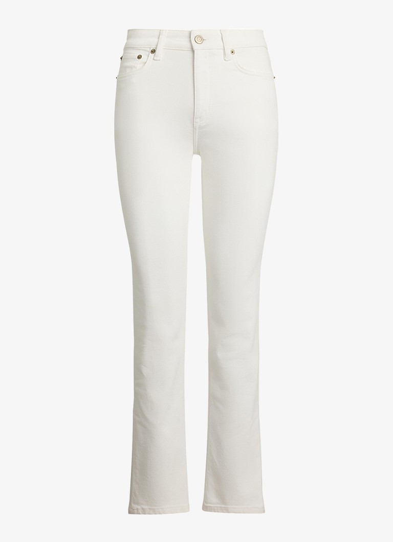 Ralph Lauren Dames High waist flared cropped jeans met steekzakken in de kleur White Wsh / Wit