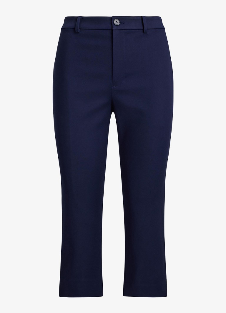 Ralph Lauren Dames Mid waist straight fit capri broek in de kleur Donkerblauw