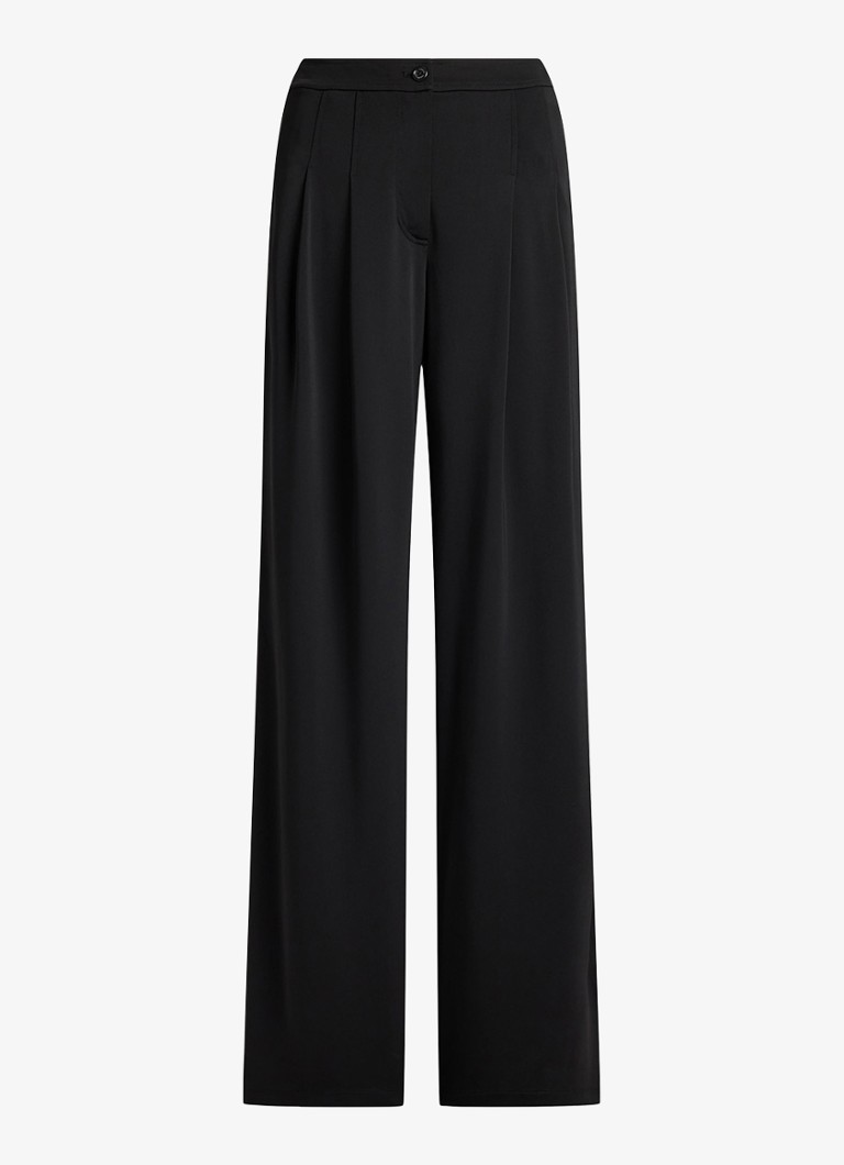 Ralph Lauren Dames High waist wide fit pantalon met steekzakken in de kleur Zwart