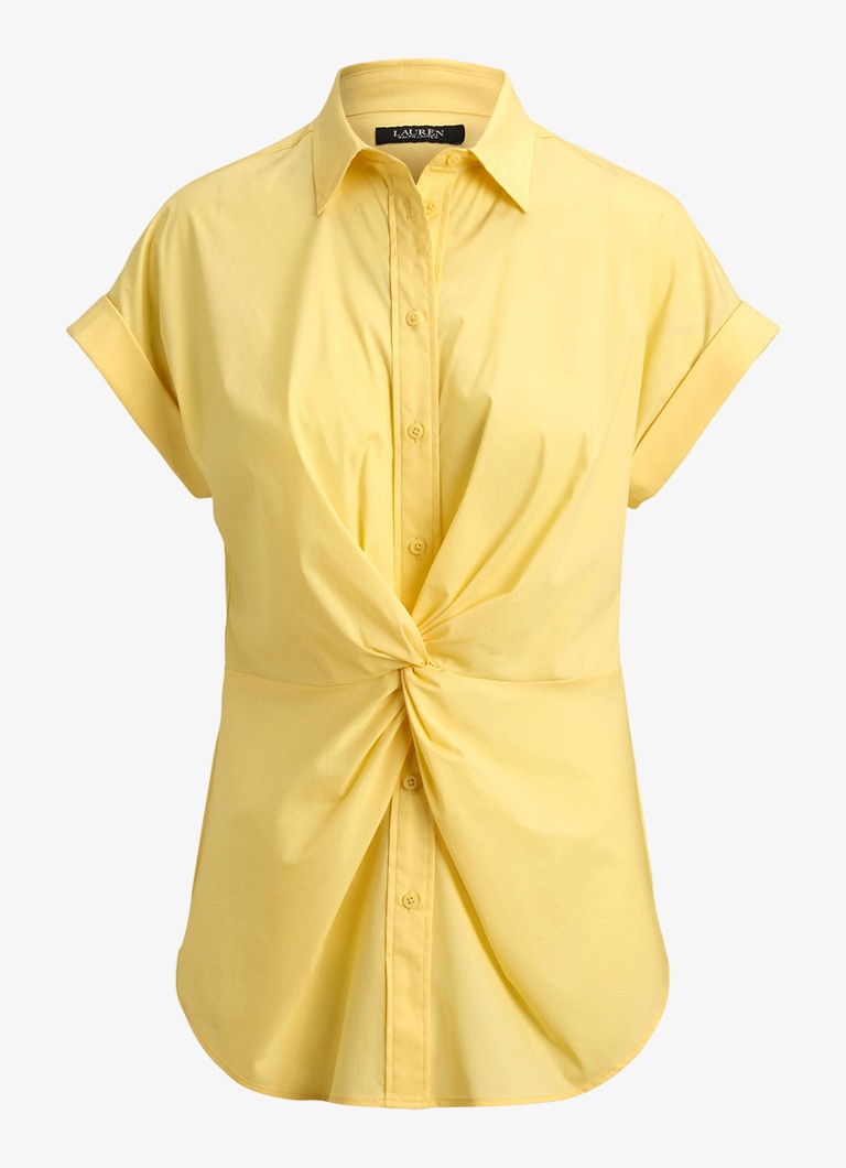 Ralph Lauren Dames Blouse met geknoopt detail in de kleur Geel