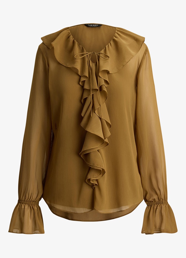 Ralph Lauren Dames Tuniek met ruches in de kleur Tobacco Bronze / Bruin