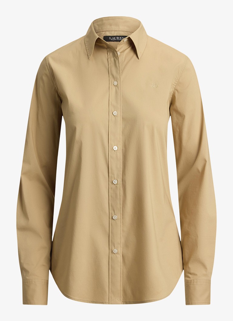 Ralph Lauren Dames Blouse met logoborduring in de kleur Birch Tan / Beige