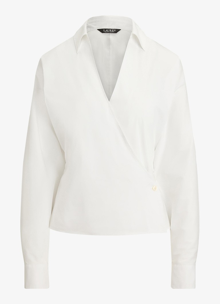 Ralph Lauren Dames Blouse met overslag in de kleur Wit