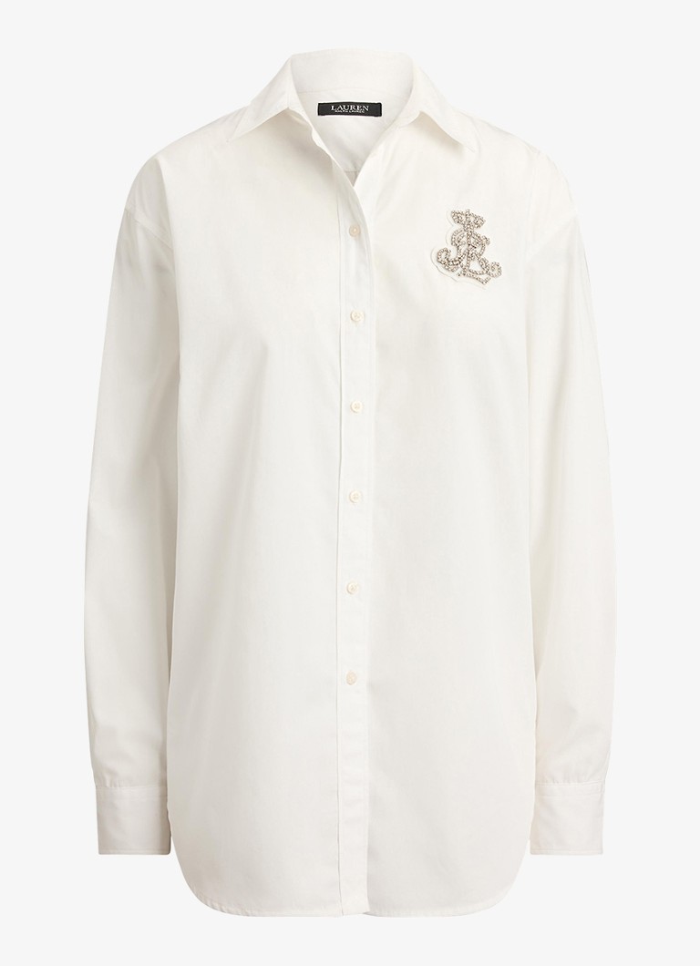 Ralph Lauren Dames Blouse met strass in de kleur Wit