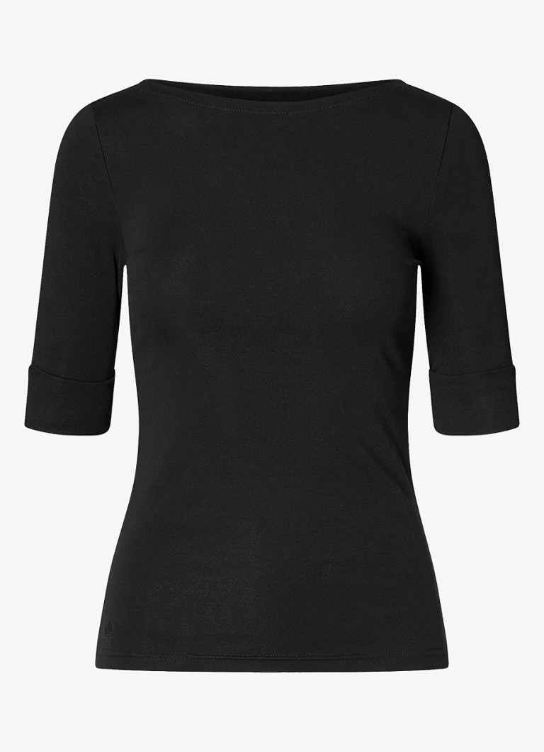 Ralph Lauren Dames Top met boothals in de kleur Polo black / zwart