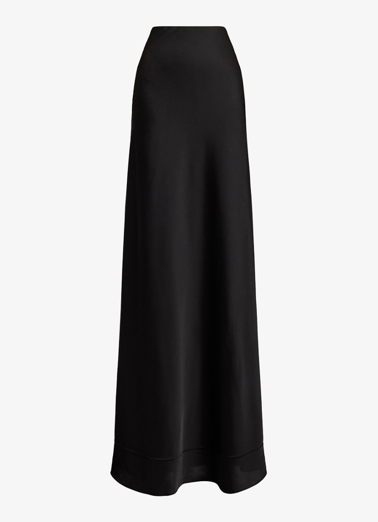 Ralph Lauren Dames Maxi rok van satijn in de kleur Zwart