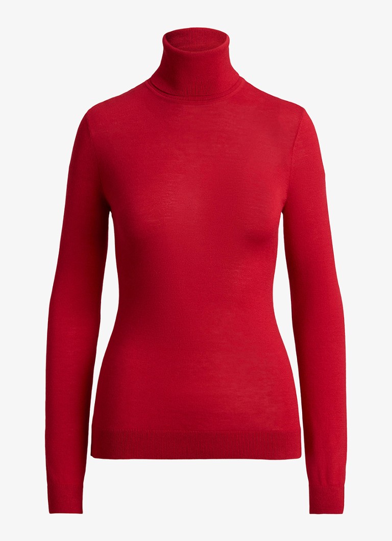 Ralph Lauren Dames Fijngebreide trui met col in de kleur Ralph Red / Rood
