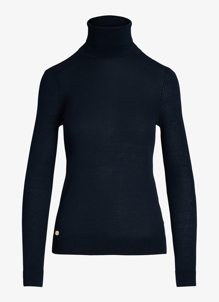 Ralph Lauren Dames Fijngebreide trui met col in de kleur Lauren Navy / Blauw