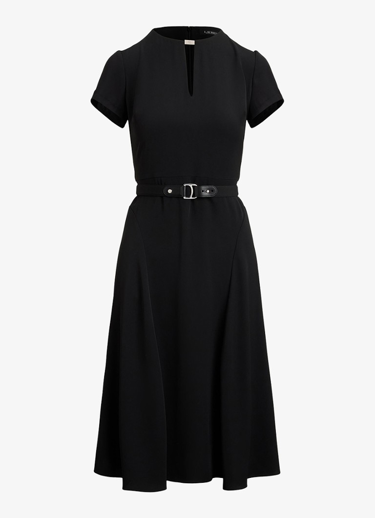 Ralph Lauren Dames Midi jurk met gesp in de kleur Zwart