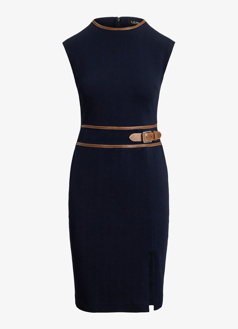 Ralph Lauren Dames Midi jurk met gespdetail in de kleur Lauren Navy / Donkerblauw
