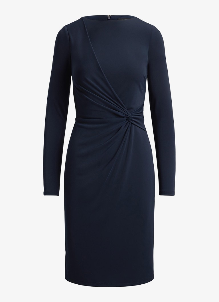 Ralph Lauren Dames Midi jurk met geknoopt detail in de kleur Blauw