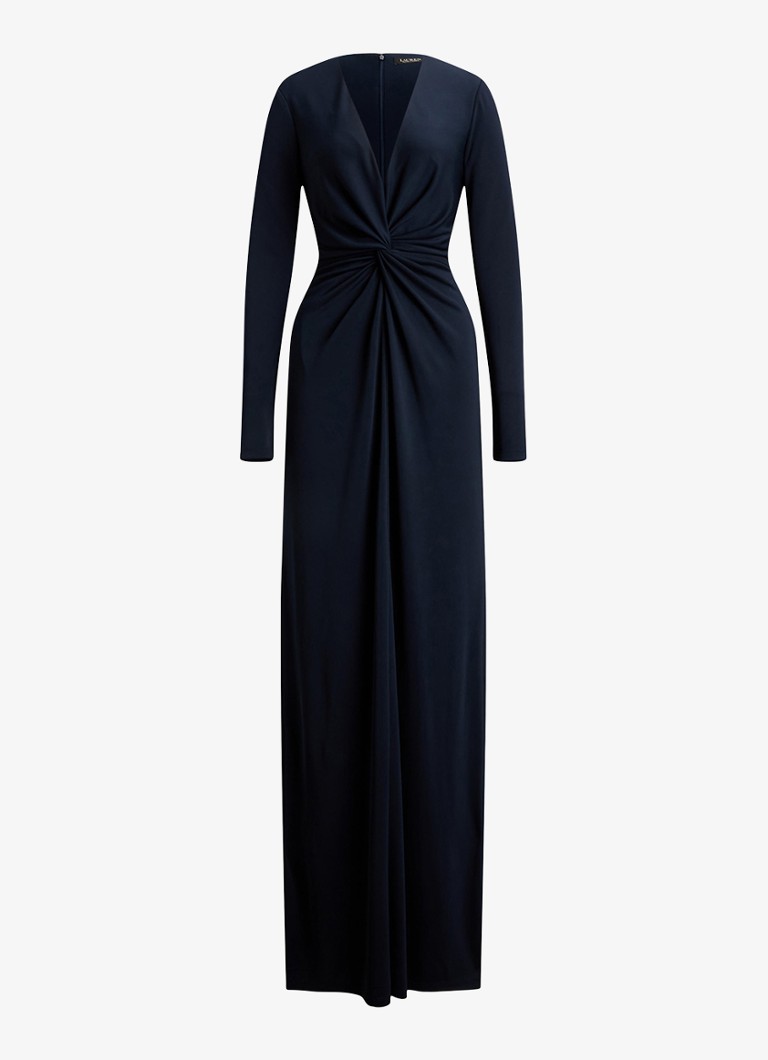 Ralph Lauren Dames Maxi jurk met geknoopt detail in de kleur Blauw