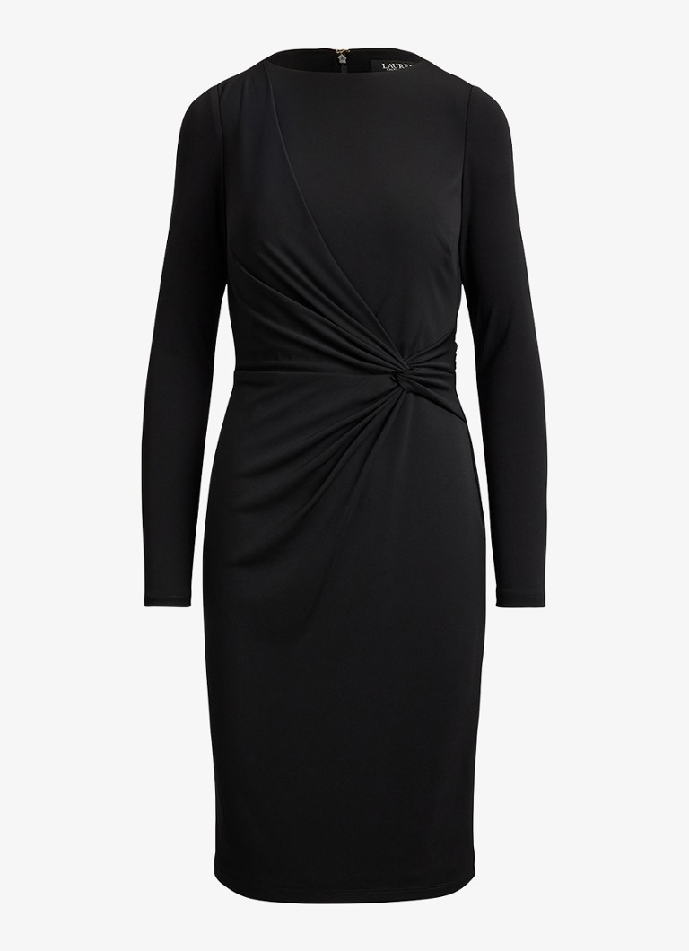 Ralph Lauren Dames Midi jurk met geknoopt detail in de kleur Zwart