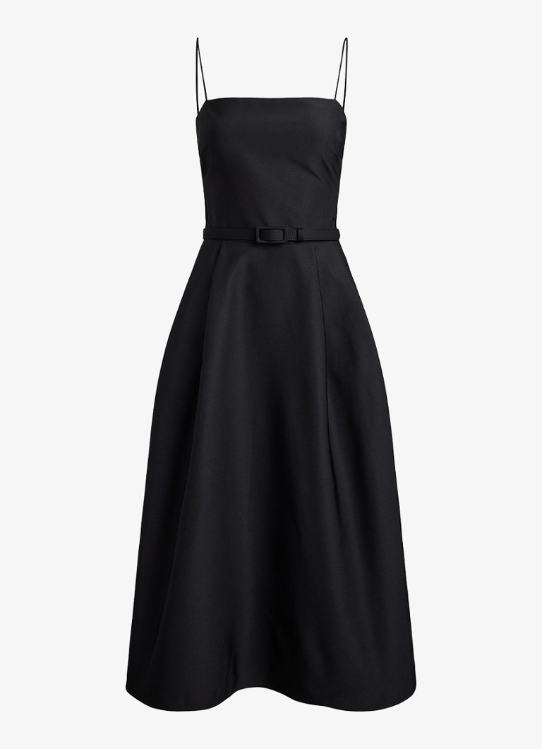 Ralph Lauren Dames Midi jurk met ceintuur in de kleur Zwart