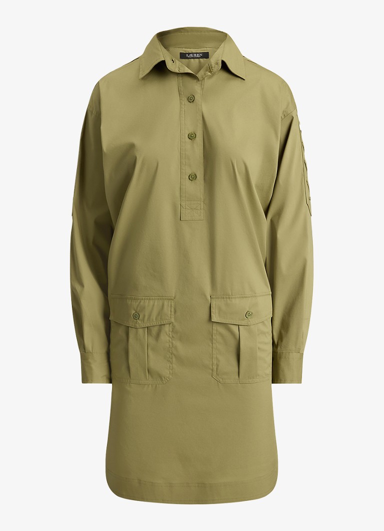 Ralph Lauren Dames Mini tuniekjurk met opgestikte zakken in de kleur Light Agave / Groen