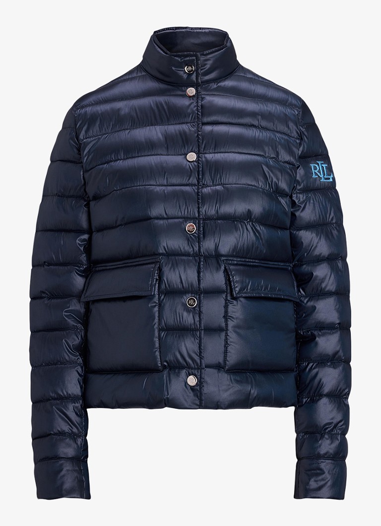 Ralph Lauren Dames Gewatteerd jack met donsvulling en klepzakken in de kleur Donkerblauw