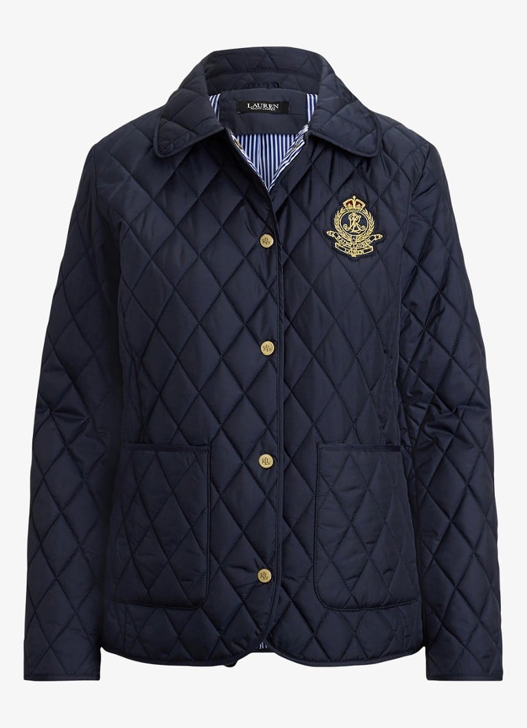Ralph Lauren Dames Jack met quiltpatroon en steekzakken in de kleur Donkerblauw