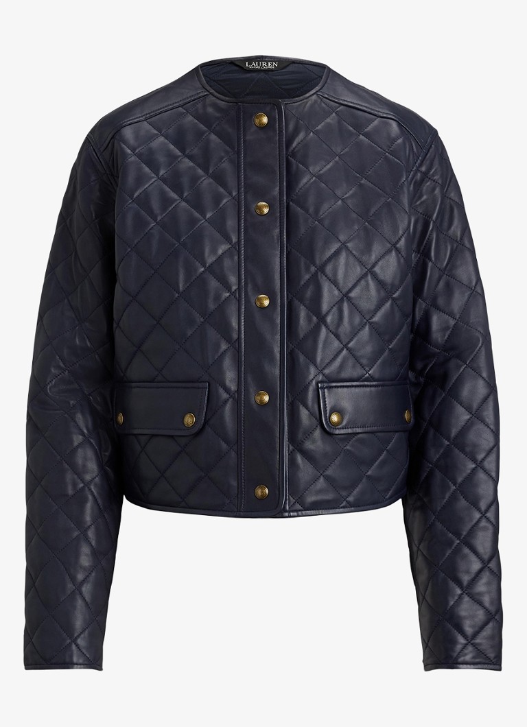 Ralph Lauren Dames Jack van lamsleer met quilt patroon in de kleur Donkerblauw