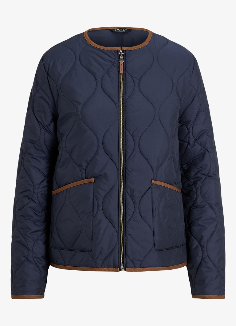 Ralph Lauren Dames Jack met quilt patroon en steekzakken in de kleur Blauw