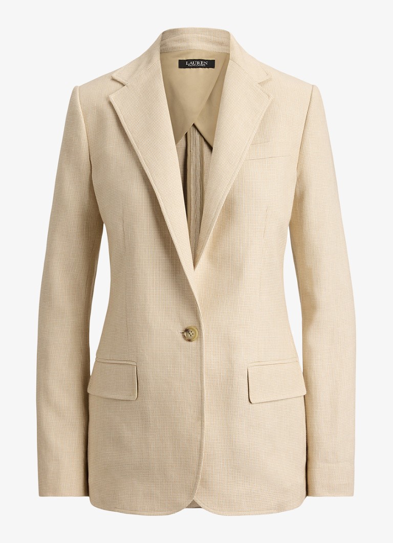 Ralph Lauren Dames Blazer met klepzakken in de kleur Tan/Cream / Crème