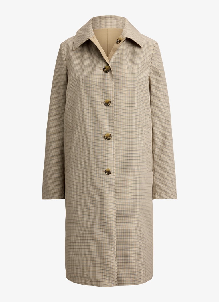Ralph Lauren Dames Reversible trenchcoat met ruitdessin in de kleur Brown Mini Check / Beige