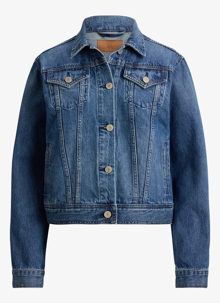 Ralph Lauren Dames Spijkerjas met borstzakken in de kleur Atlantic Blue Wash / Indigo