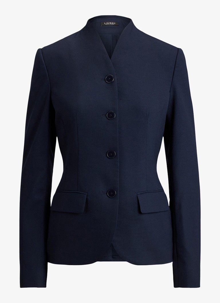 Ralph Lauren Dames Blazer van wol met klepzakken in de kleur Lauren Navy / Blauw