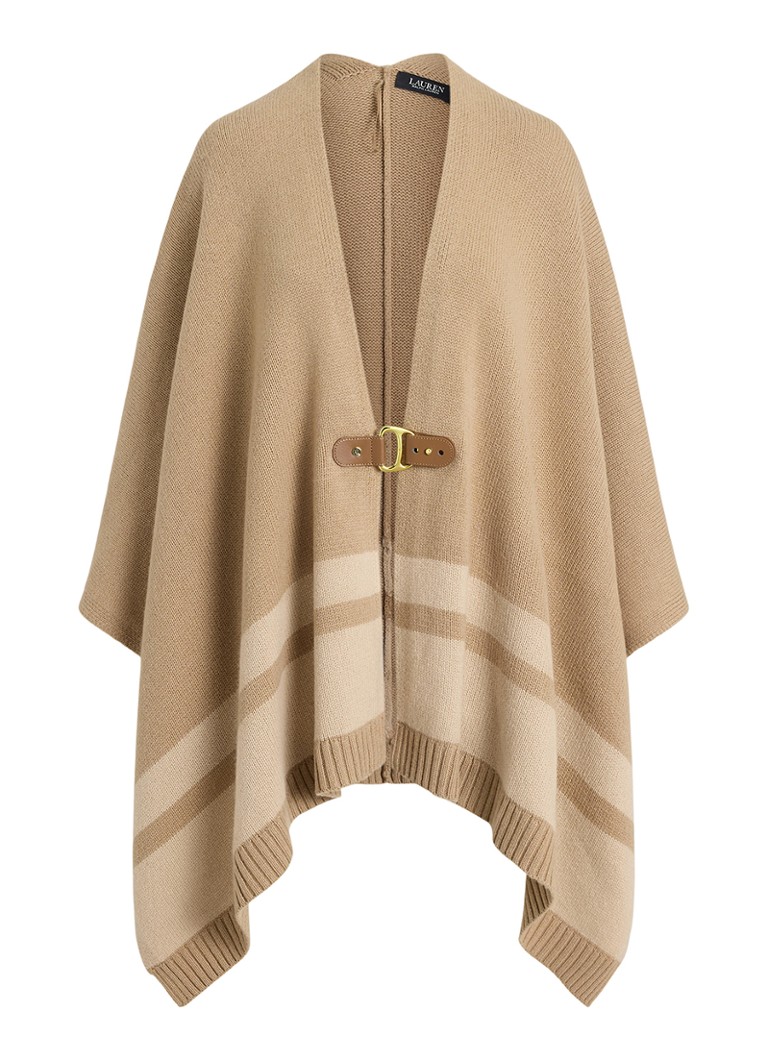 Ralph Lauren Dames Cape met gespdetail in de kleur Camel Multi / Beige