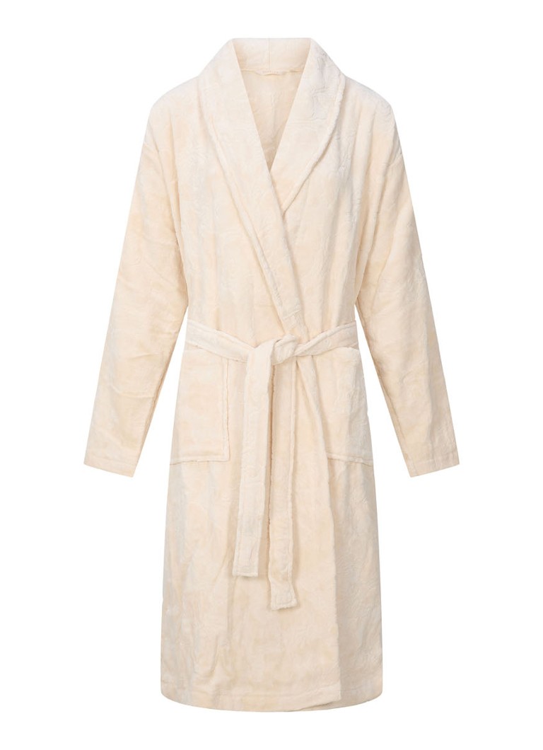 Essenza Dames Rosie badjas met strikceintuur in de kleur Creme, maat: XL