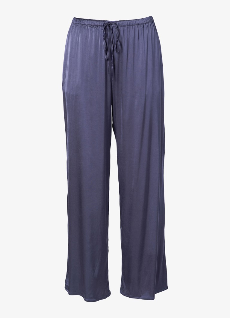 Essenza Dames Ida loungebroek met glanzende finish in de kleur Donkerblauw, maat: S